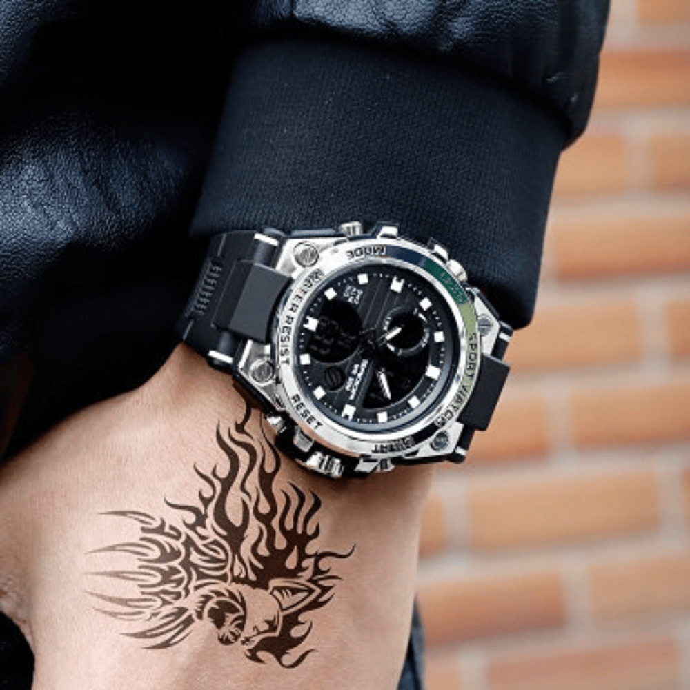 Stornfield | Men's Sporty Luminous Waterproof Multifunctional Dual Display Wristwatch