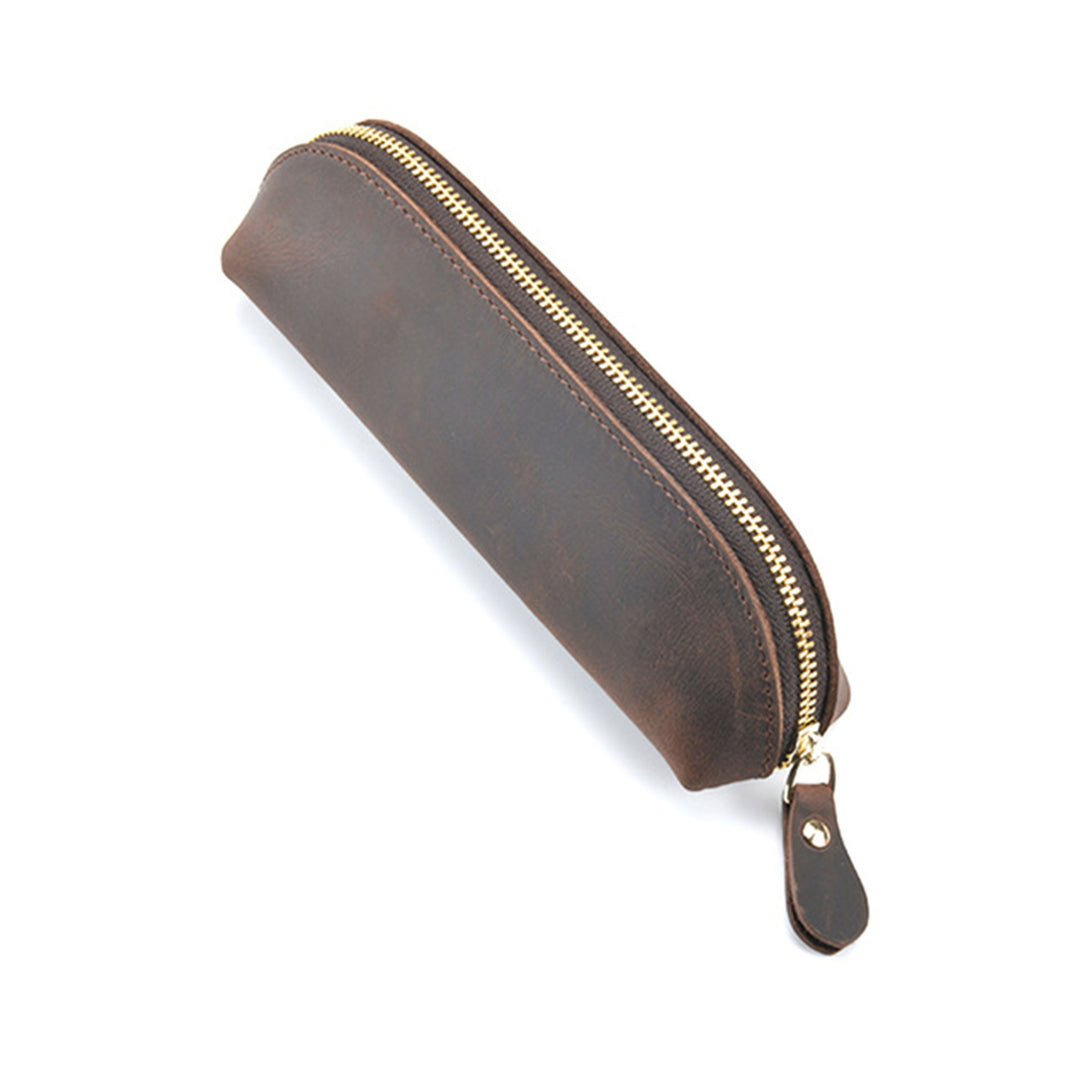 Premium Leather Zippered Pencil Case