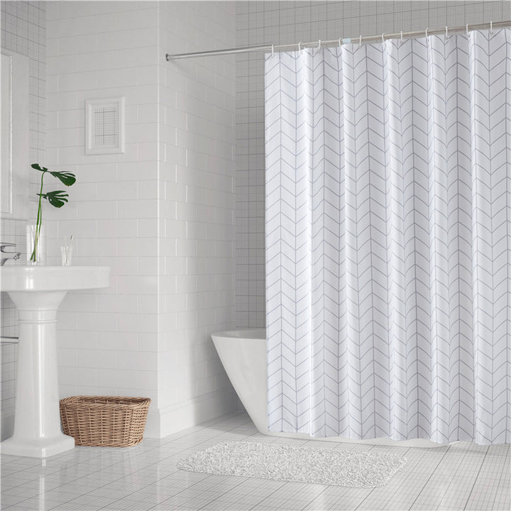 Modern Minimalist Grid Shower Curtain Stornfield