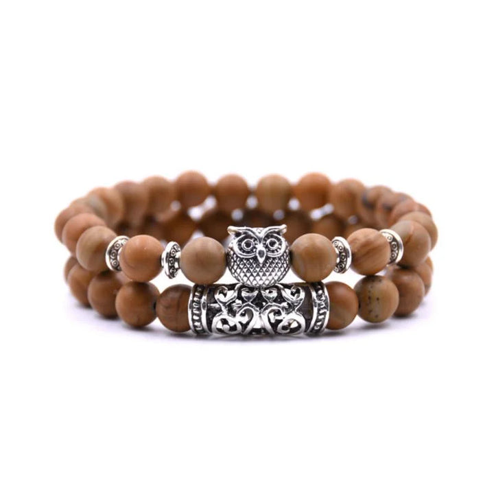 Stornfield | Bracelet en pierre naturelle avec charme hibou