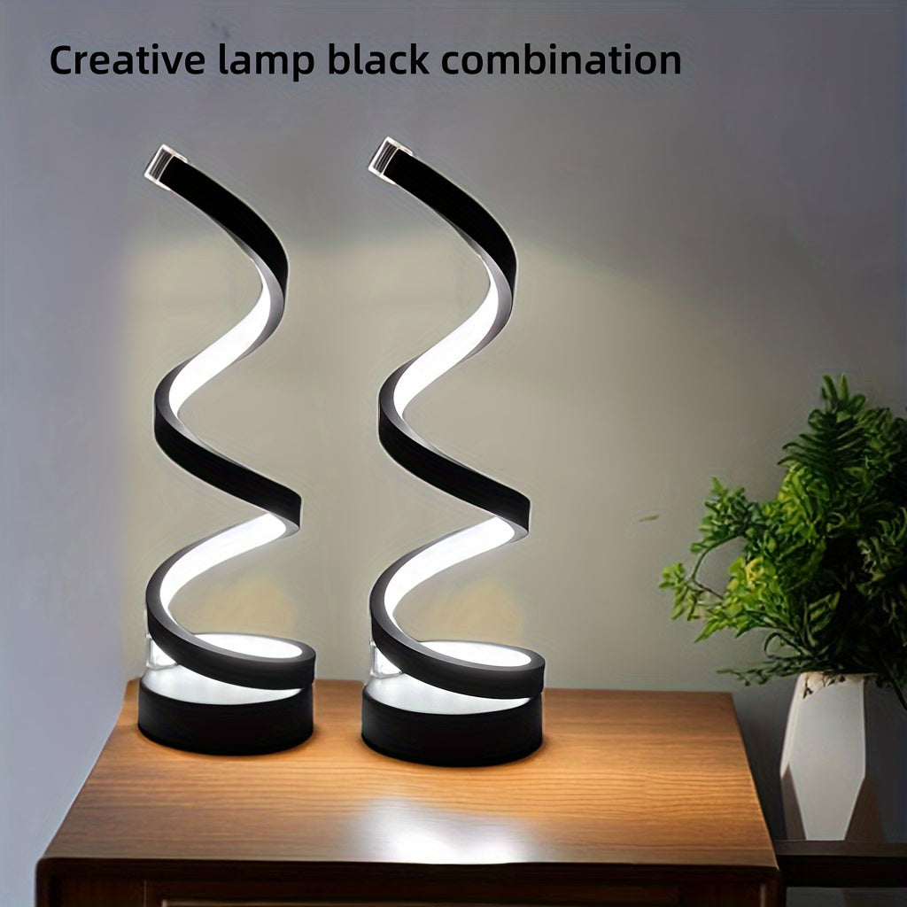 Stornfield | Lampe de Table Spirale Moderne – Lampe de Bureau LED Créative avec Lumière Douce Chaude, Parfaite pour la Décoration de Chambre, de Salon et d'Étude