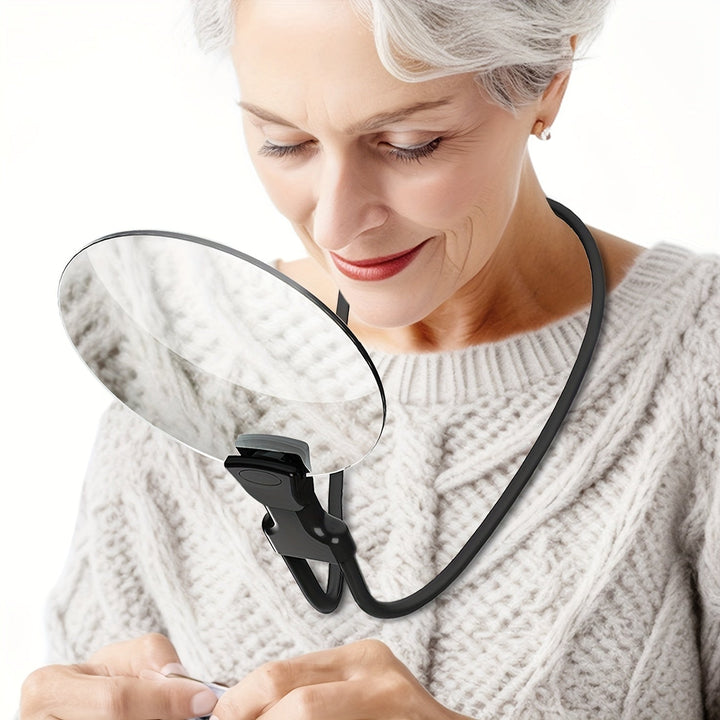 Stornfield | Hands-Free Magnifying Glass with Neck Strap - 5X Magnification for Reading