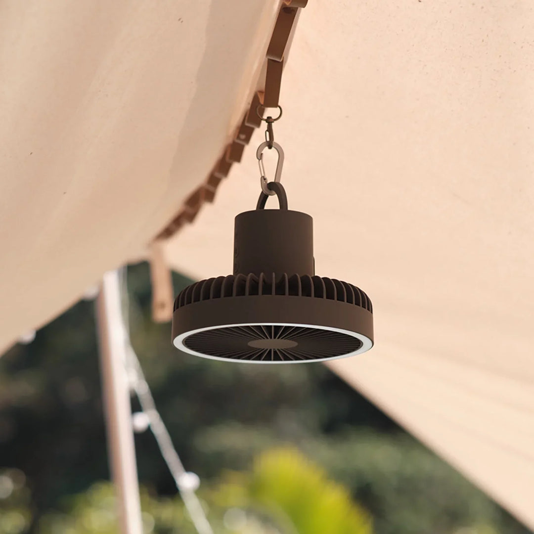 Rechargeable 10,000mAh Camping Fan with LED Lighting and Power Bank | Stornfield