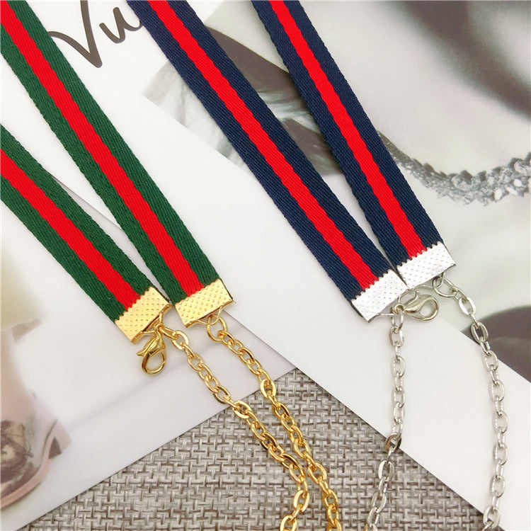 Stylish Eyewear Chain with Dual Color Stripes Stornfield