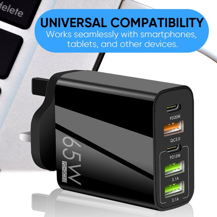 Multi Port Adaptor 65W Fast Charger - US Standard | Stornfield