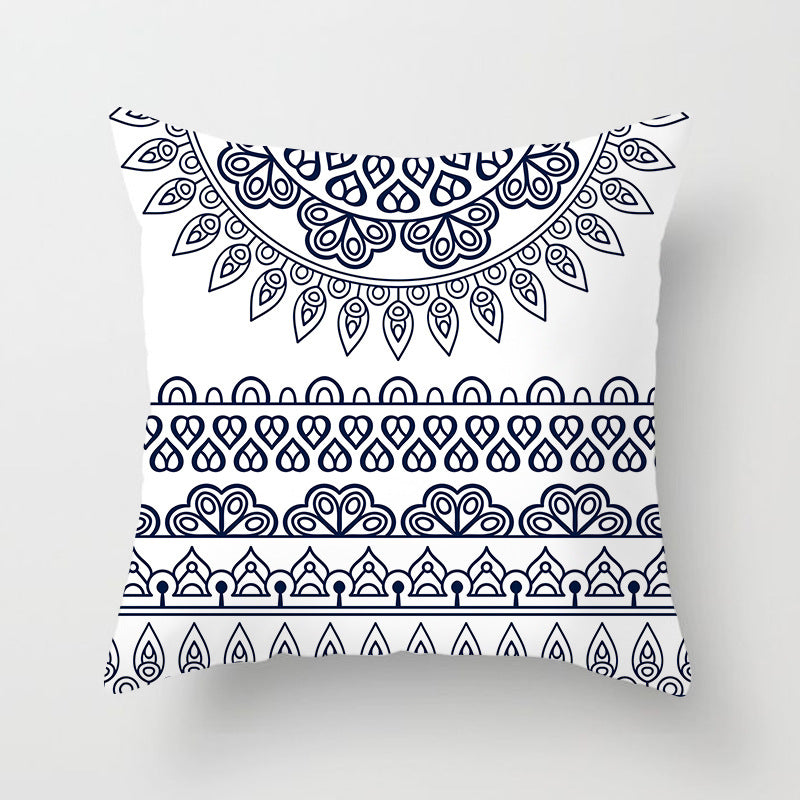 Decorative Marble Swirl Linen Throw Pillow Cover