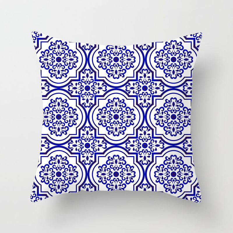 Square Mandala Decorative Pillow Cover with Hidden Zipper