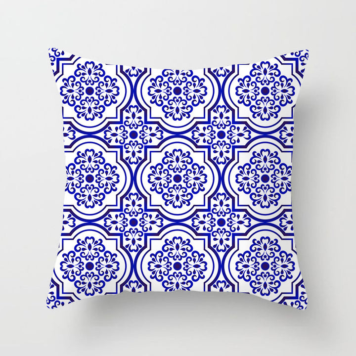 Square Mandala Decorative Pillow Cover with Hidden Zipper