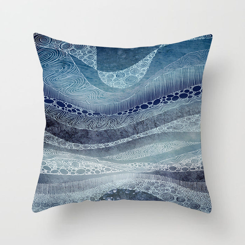 Square Mandala Decorative Pillow Cover with Hidden Zipper