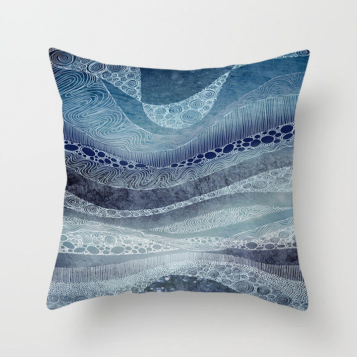 Square Mandala Decorative Pillow Cover with Hidden Zipper