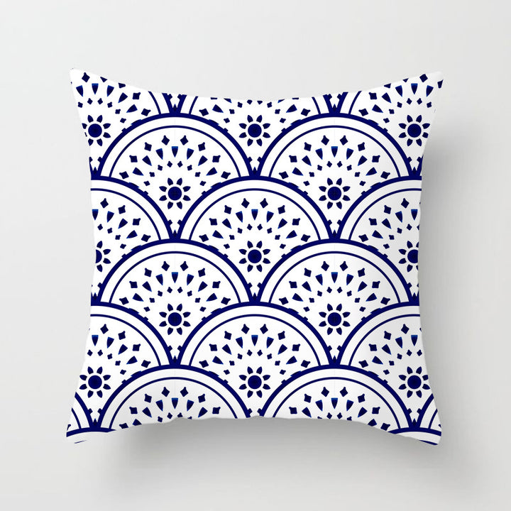 Square Mandala Decorative Pillow Cover with Hidden Zipper