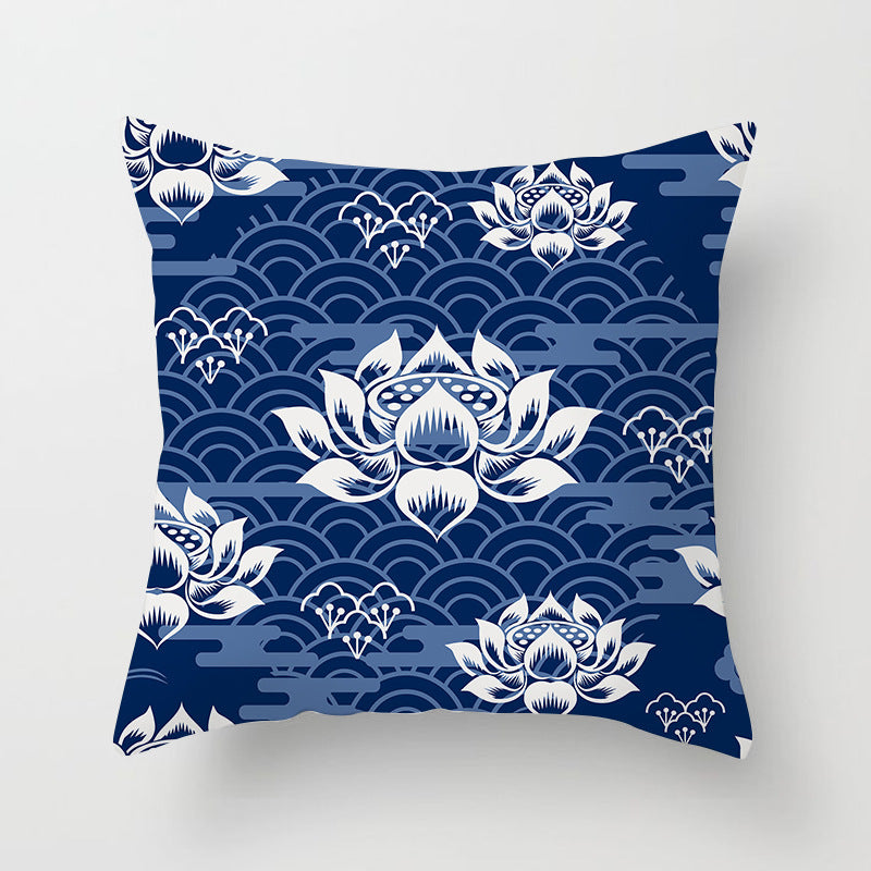 Square Mandala Decorative Pillow Cover with Hidden Zipper