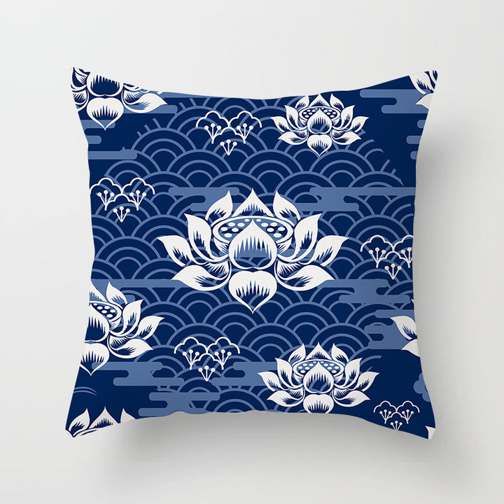 Square Mandala Decorative Pillow Cover with Hidden Zipper