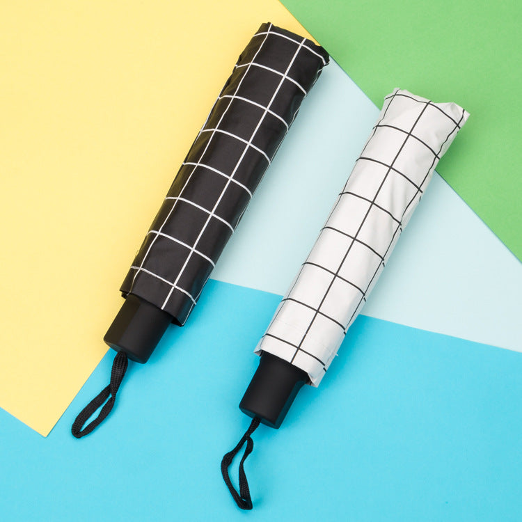 Women Black-white checkered pattern umbrella Stornfield