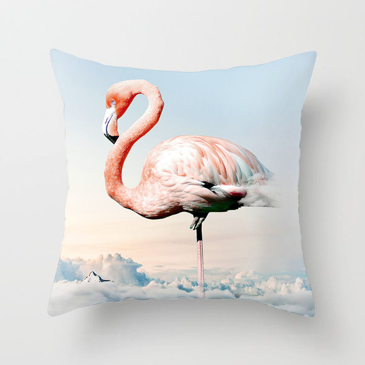 Square Decorative Pillow Cover with Mermaid Penguin Illustration and Concealed Zipper