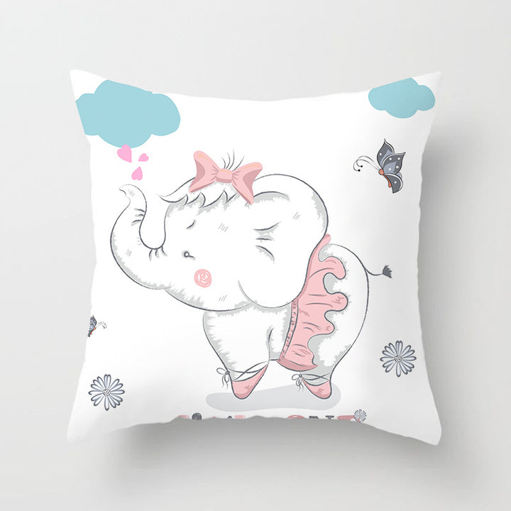 Square Decorative Pillow Cover with Mermaid Penguin Illustration and Concealed Zipper