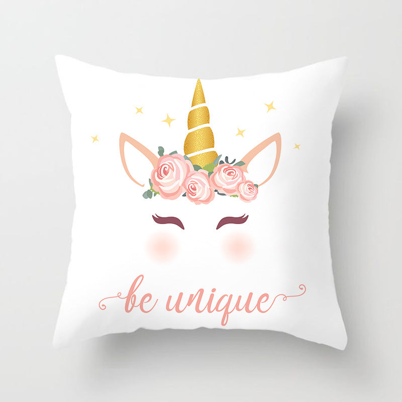 Square Decorative Pillow Cover with Mermaid Penguin Illustration and Concealed Zipper