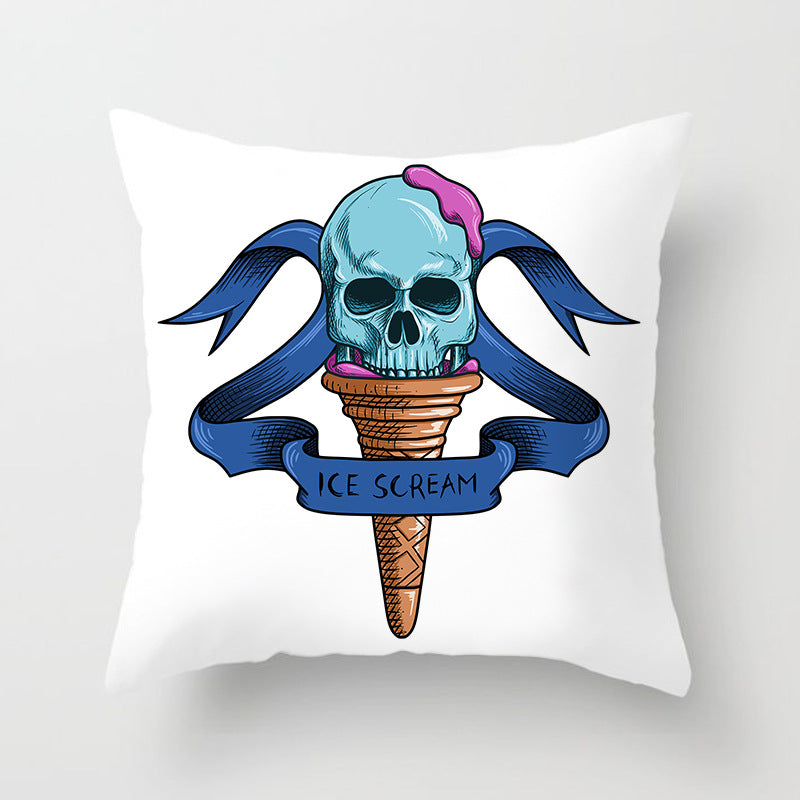 Square Decorative Pillow Cover with Mermaid Penguin Illustration and Concealed Zipper