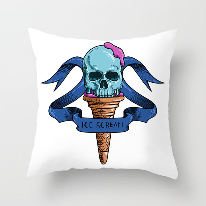 Square Decorative Pillow Cover with Mermaid Penguin Illustration and Concealed Zipper