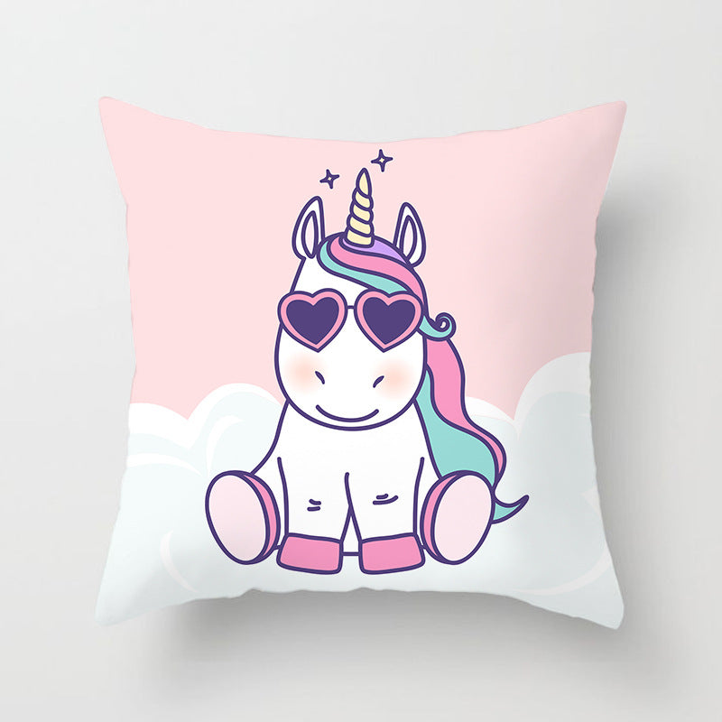 Square Decorative Pillow Cover with Mermaid Penguin Illustration and Concealed Zipper