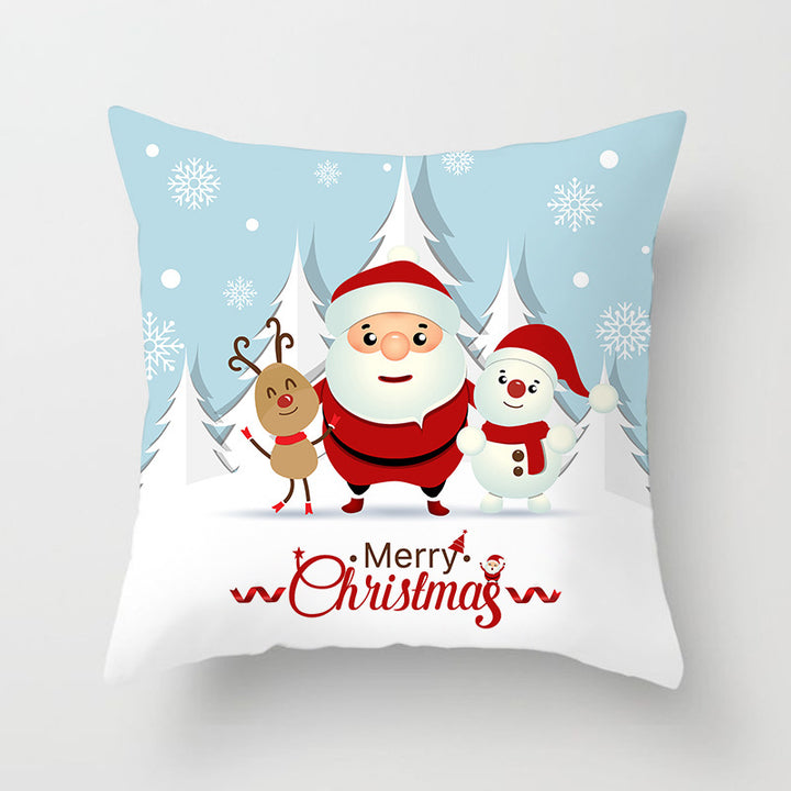 Square Festive Decorative Throw Pillow Cover with Holiday Bauble Graphic and Concealed Zipper
