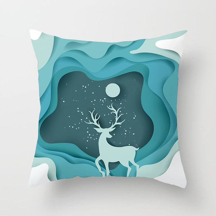 Square Festive Decorative Throw Pillow Cover with Holiday Bauble Graphic and Concealed Zipper