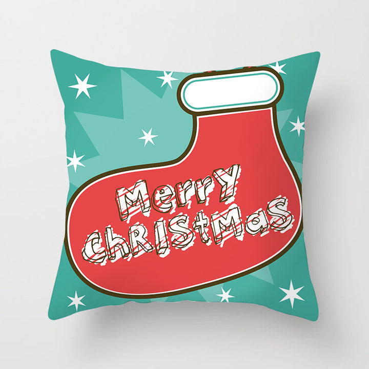 Square Festive Decorative Throw Pillow Cover with Holiday Bauble Graphic and Concealed Zipper