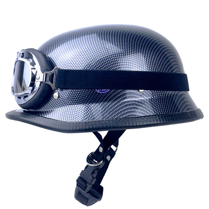 Retro Motorcycle Helmet with Goggles Stornfield
