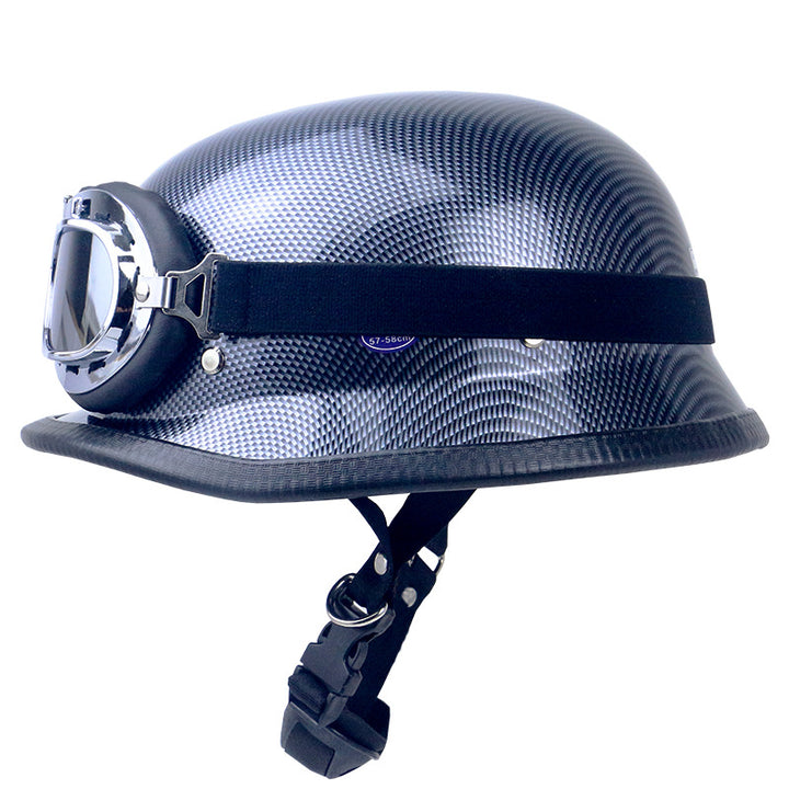 Retro Motorcycle Helmet with Goggles Stornfield