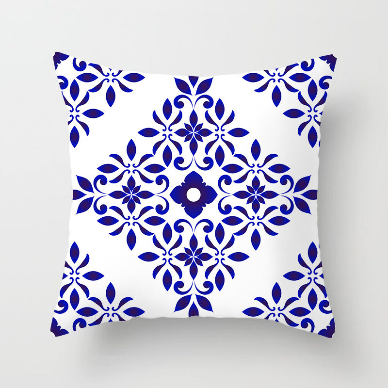 Decorative Marble Swirl Linen Throw Pillow Cover
