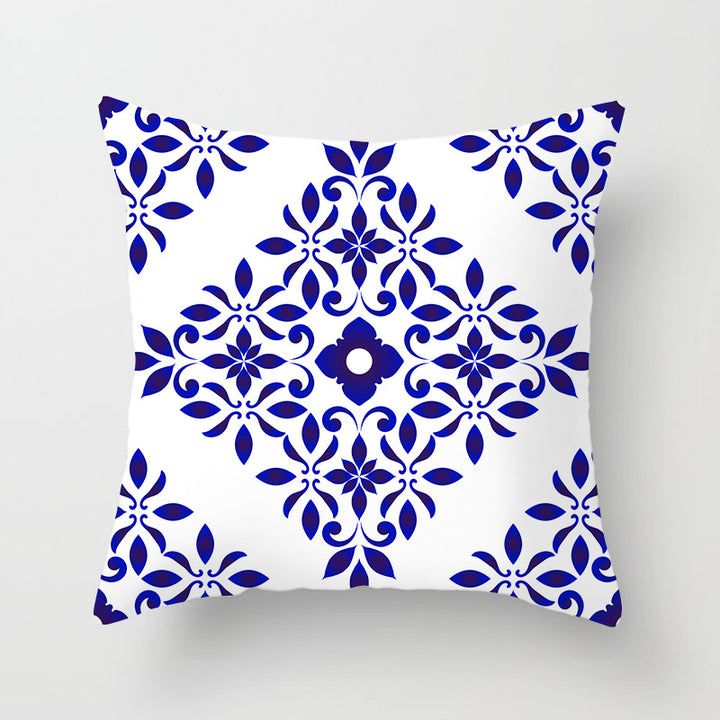 Square Mandala Decorative Pillow Cover with Hidden Zipper