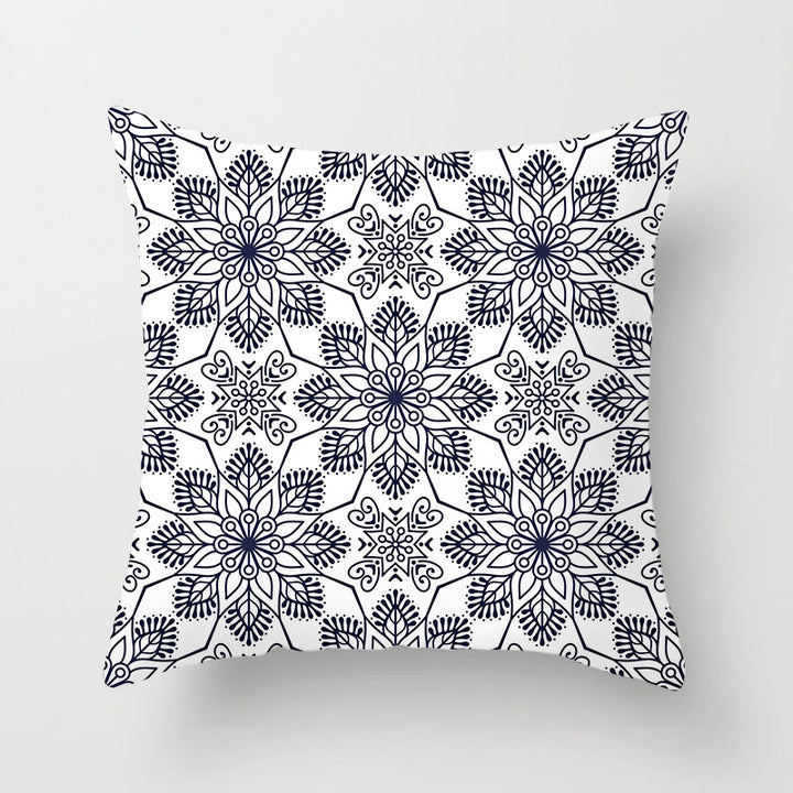 Square Mandala Decorative Pillow Cover with Hidden Zipper