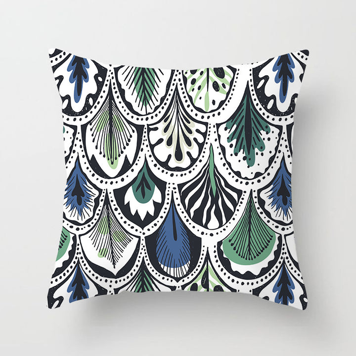 Square Mandala Decorative Pillow Cover with Hidden Zipper