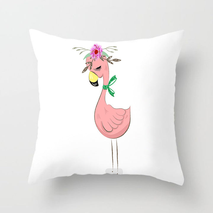 Square Decorative Pillow Cover with Mermaid Penguin Illustration and Concealed Zipper