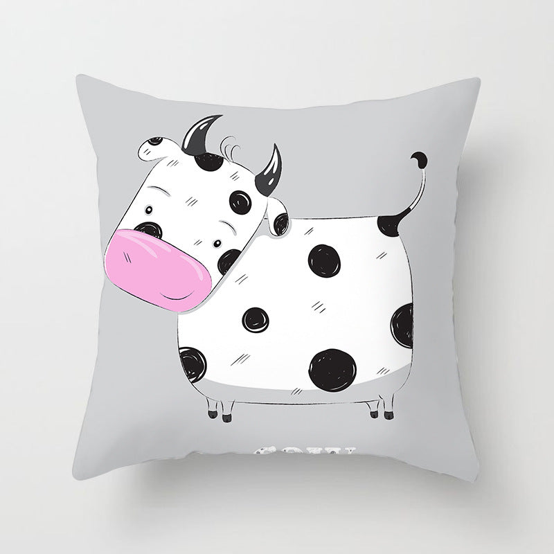 Square Decorative Pillow Cover with Mermaid Penguin Illustration and Concealed Zipper