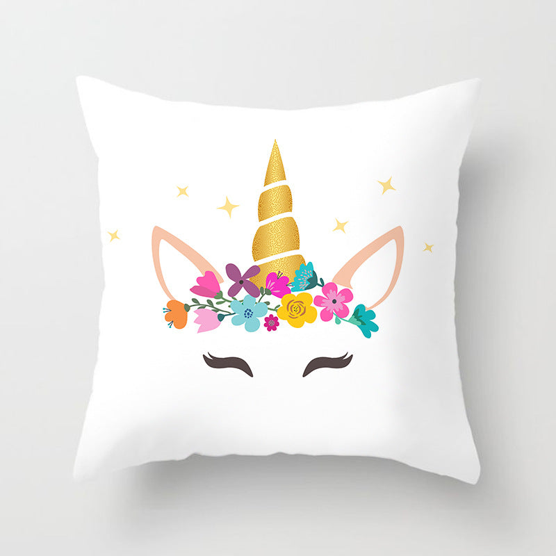 Square Decorative Pillow Cover with Mermaid Penguin Illustration and Concealed Zipper