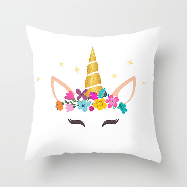 Square Decorative Pillow Cover with Mermaid Penguin Illustration and Concealed Zipper