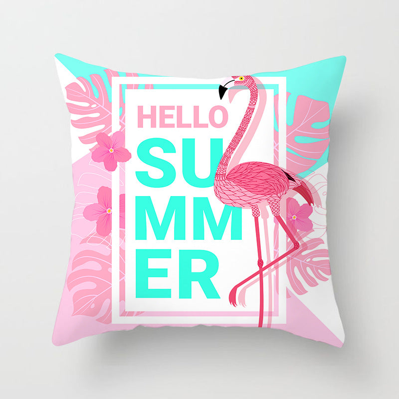 Square Decorative Pillow Cover with Mermaid Penguin Illustration and Concealed Zipper