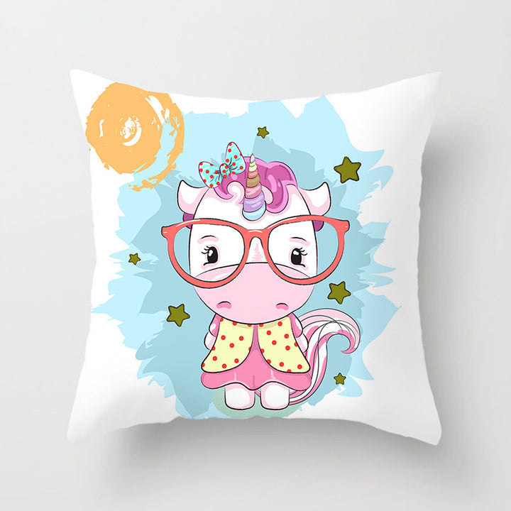 Square Decorative Pillow Cover with Mermaid Penguin Illustration and Concealed Zipper