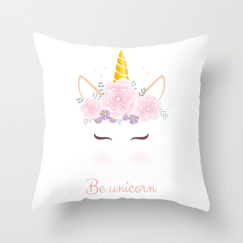 Square Decorative Pillow Cover with Mermaid Penguin Illustration and Concealed Zipper