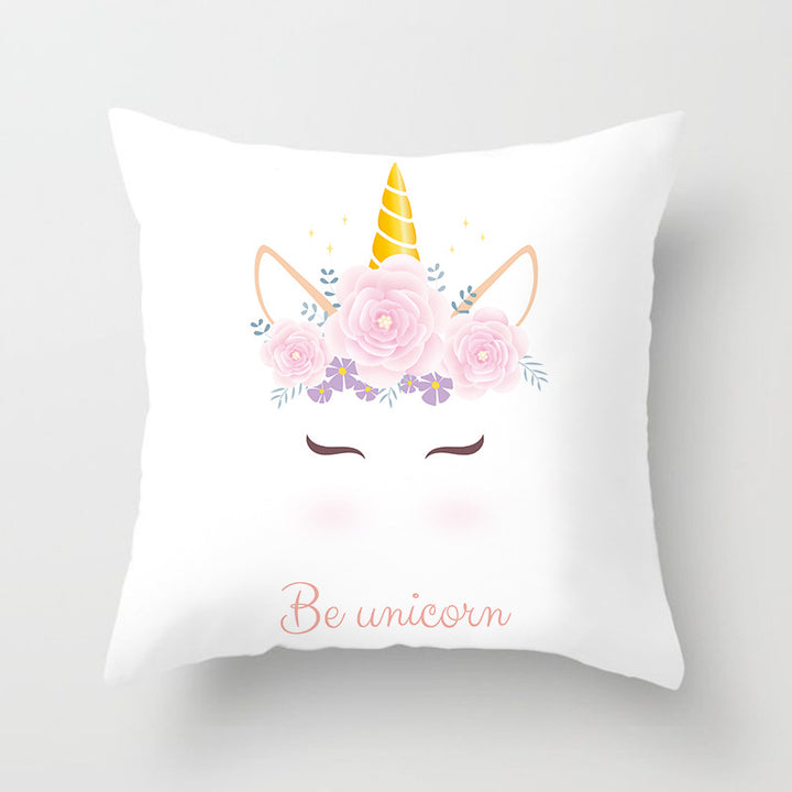 Square Decorative Pillow Cover with Mermaid Penguin Illustration and Concealed Zipper