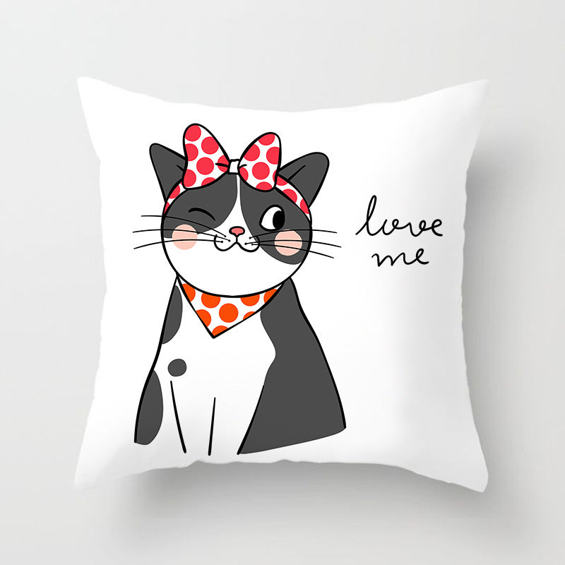 Square Decorative Pillow Cover with Mermaid Penguin Illustration and Concealed Zipper