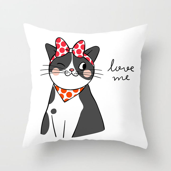 Square Decorative Pillow Cover with Mermaid Penguin Illustration and Concealed Zipper