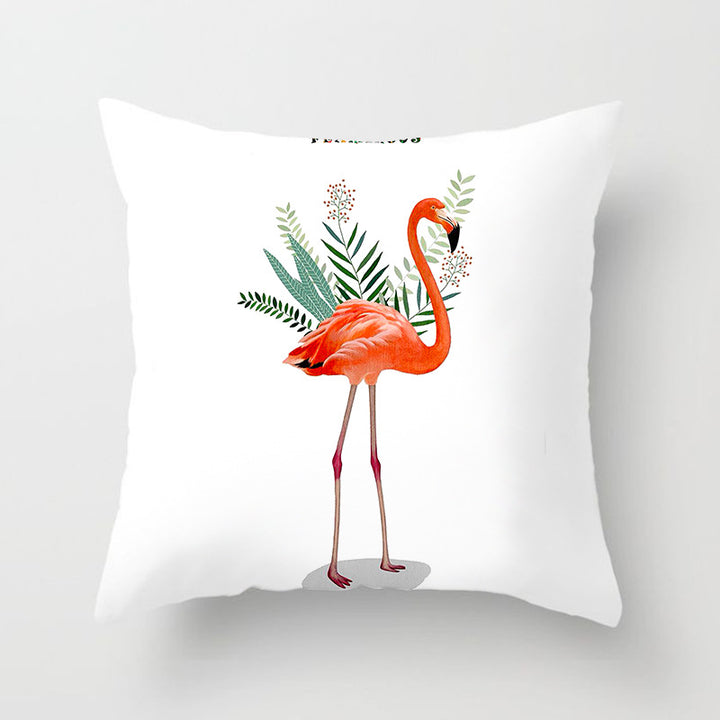 Decorative Square Throw Pillow Cover with Printed Potted Succulent Illustration and Hidden Zipper
