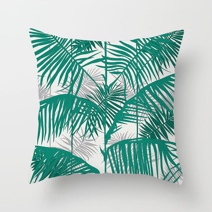 Decorative Square Throw Pillow Cover with Printed Potted Succulent Illustration and Hidden Zipper