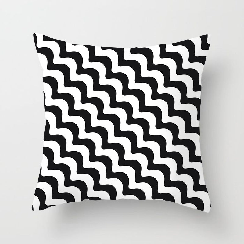 Modern Bold Chevron Square Cushion Cover with Hidden Zipper and Removable Insert Opening