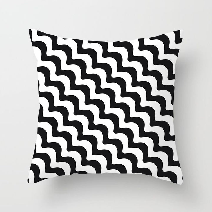 Modern Bold Chevron Square Cushion Cover with Hidden Zipper and Removable Insert Opening