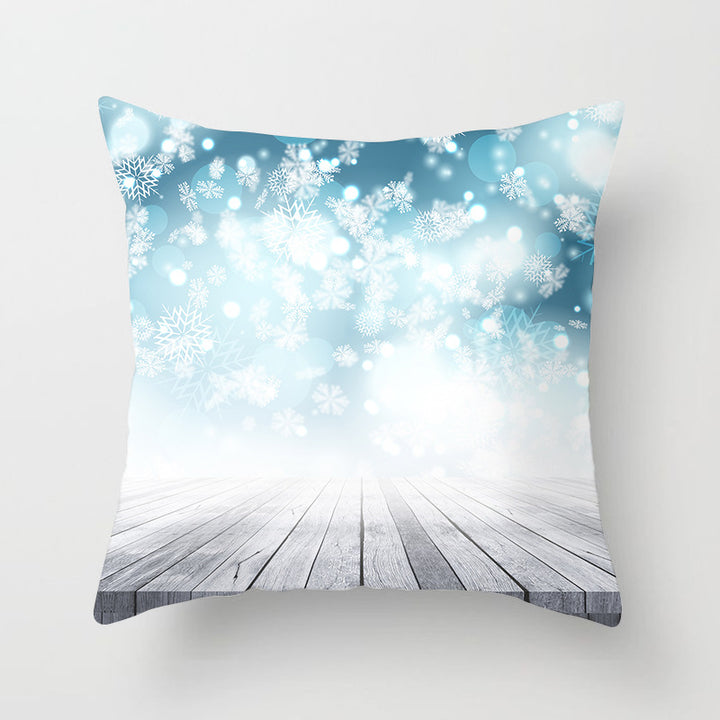 Square Festive Decorative Throw Pillow Cover with Holiday Bauble Graphic and Concealed Zipper