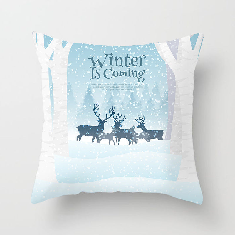 Square Festive Decorative Throw Pillow Cover with Holiday Bauble Graphic and Concealed Zipper