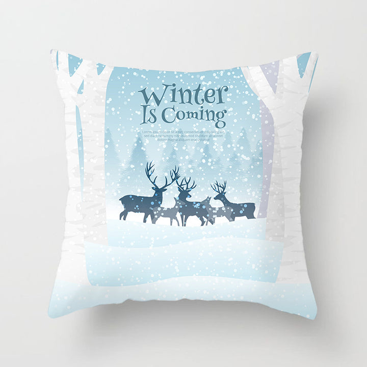 Square Festive Decorative Throw Pillow Cover with Holiday Bauble Graphic and Concealed Zipper